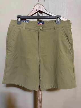 Chaps Men's Olive Flat-Front Casual Shorts